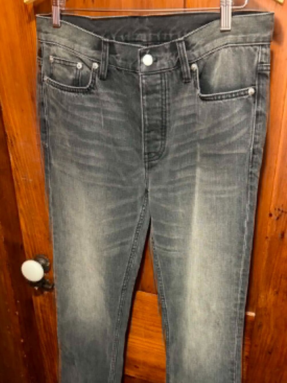 $250 NEW BLK DNM NYC Men's Blue Black Grey button-fly Size 34/33 mid-rise waist